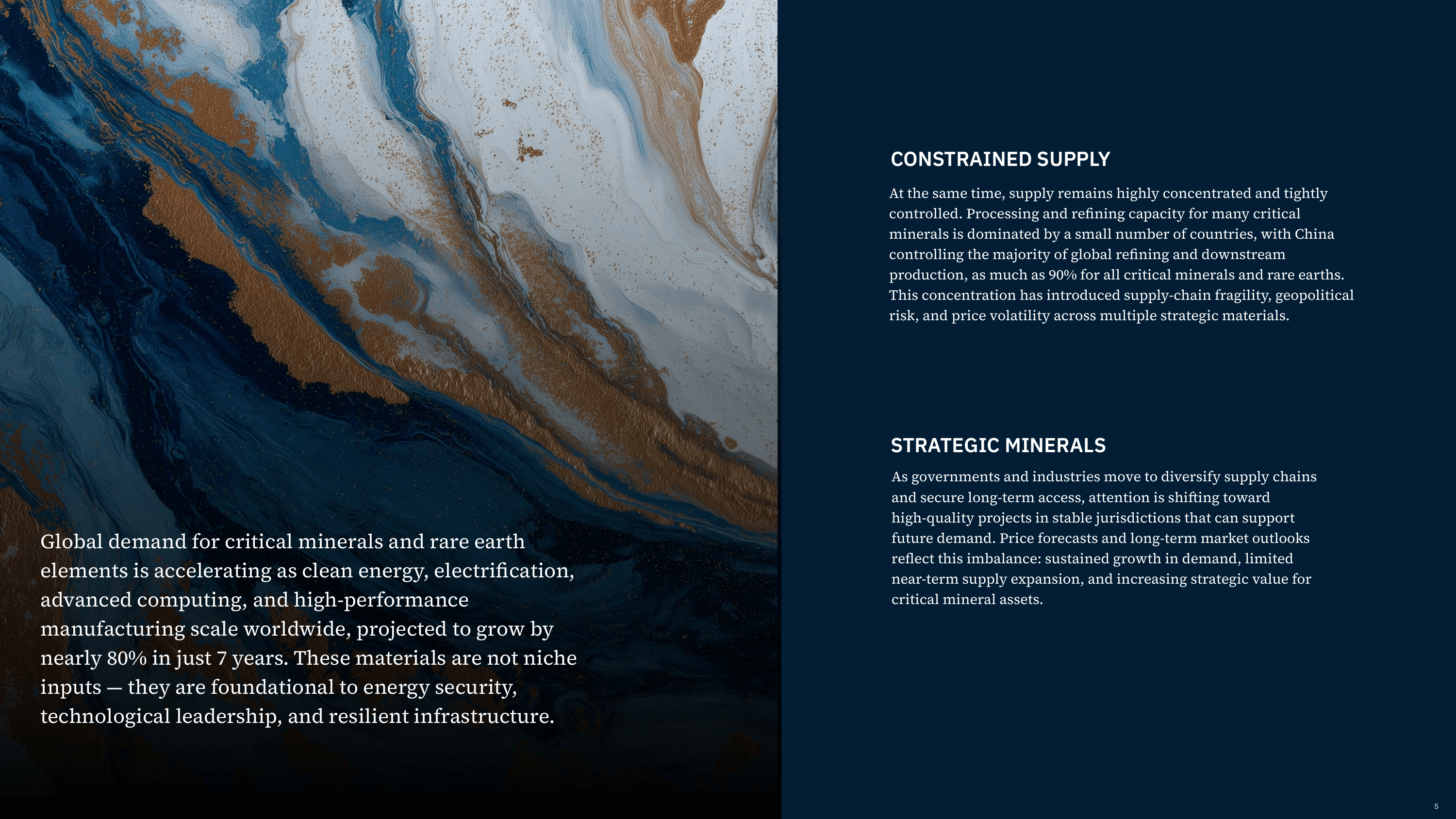 Investor presentation slide 5 of 20