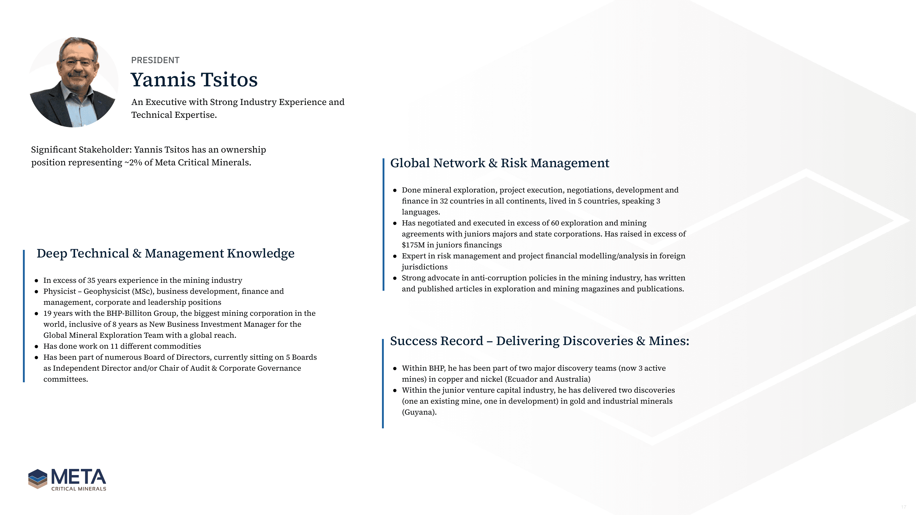 Investor presentation slide 17 of 20