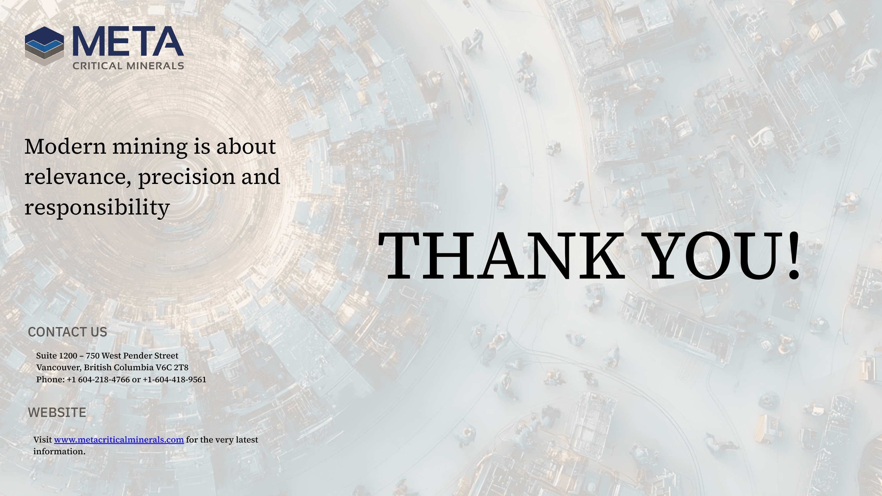 Investor presentation slide 20 of 20